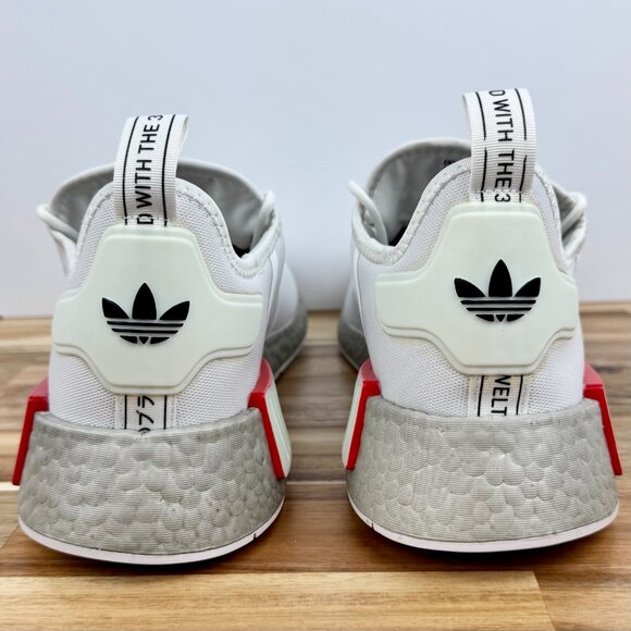 ADIDAS Originals NMD R1‎ White Grey Boost GX9525 Men\'s Size 13 Sneaker Shoes